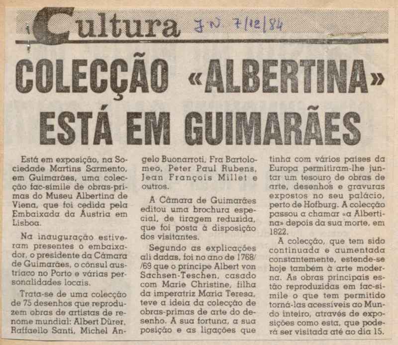 Jornal de Notícias -07/12/1984
