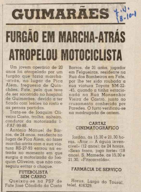Jornal de Notícias -13/10/1984