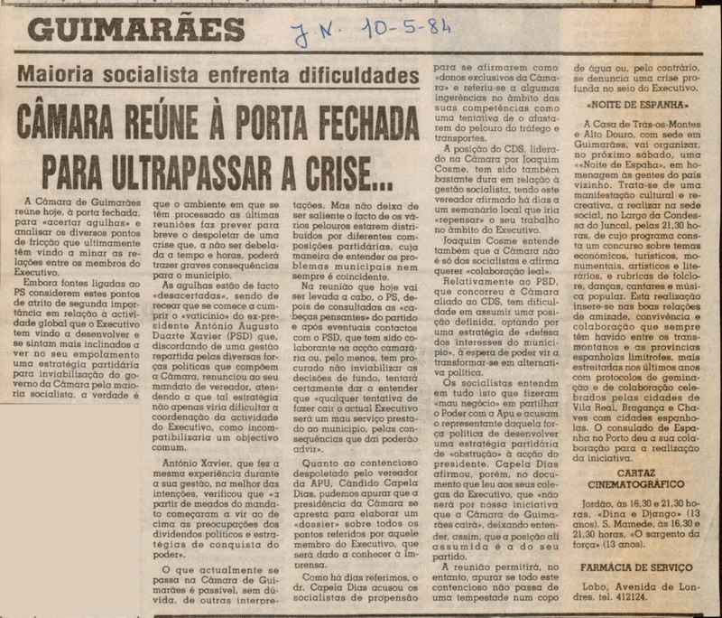 Jornal de Notícias -   10/05/1984