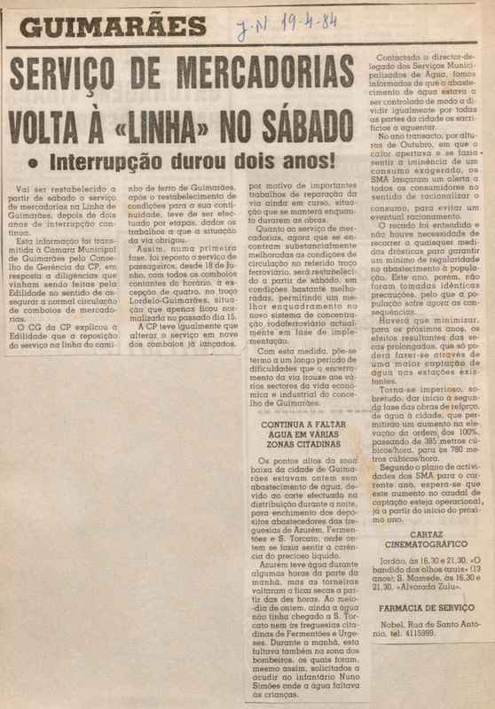 Jornal de Notícias -19/04/1984