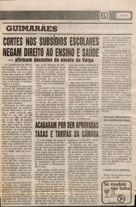 Jornal de Notícias -08/02/1984