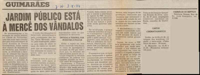 Jornal de Notícias -03/08/1984