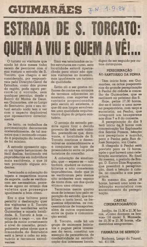 Jornal de Notícias -01/09/1984