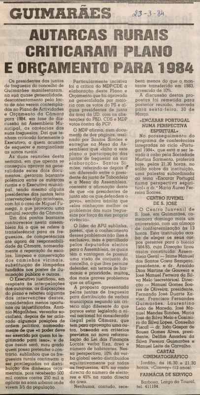 Jornal de Notícias -23/03/1984