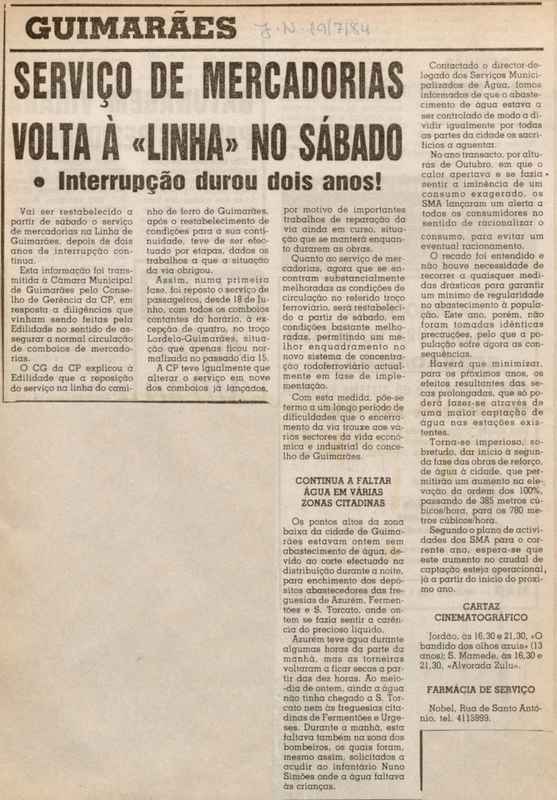 Jornal de Notícias -19/07/1984