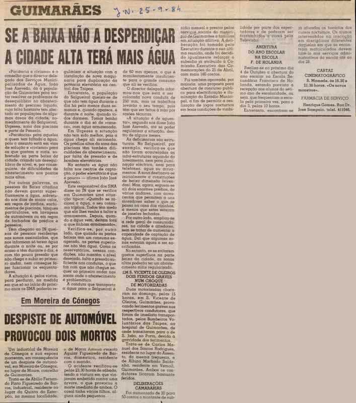 Jornal de Notícias -25/09/1984