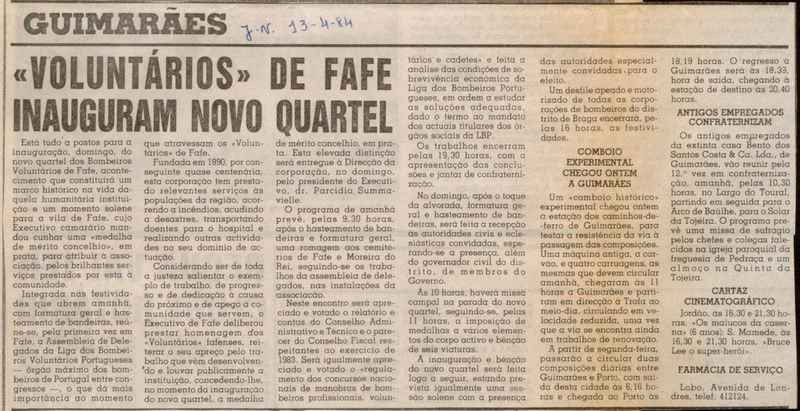 Jornal de Notícias -13/04/1984