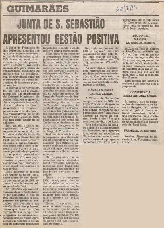 Jornal de Notícias -22/03/1984