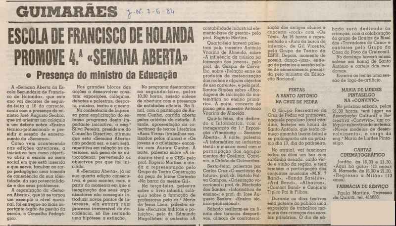 Jornal de Notícias -07/06/1984