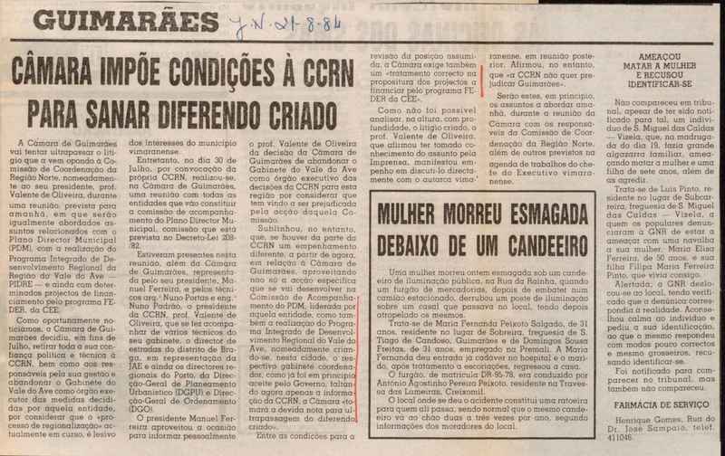 Jornal de Notícias -21/08/1984