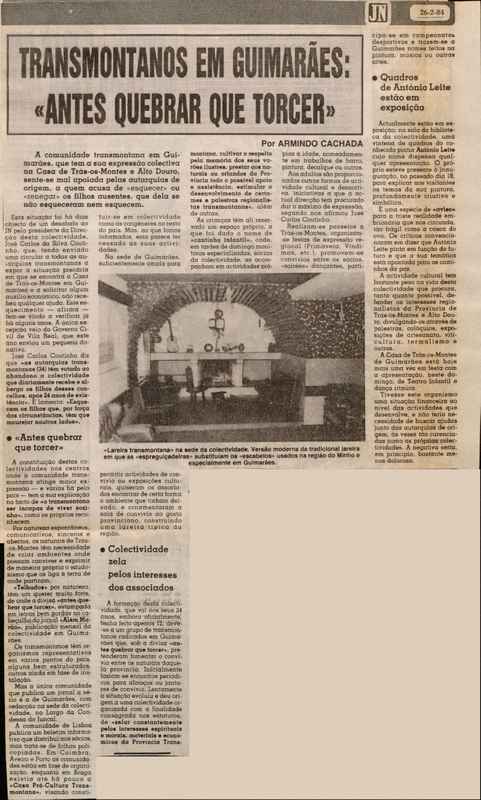 Jornal de Notícias -26/02/1984