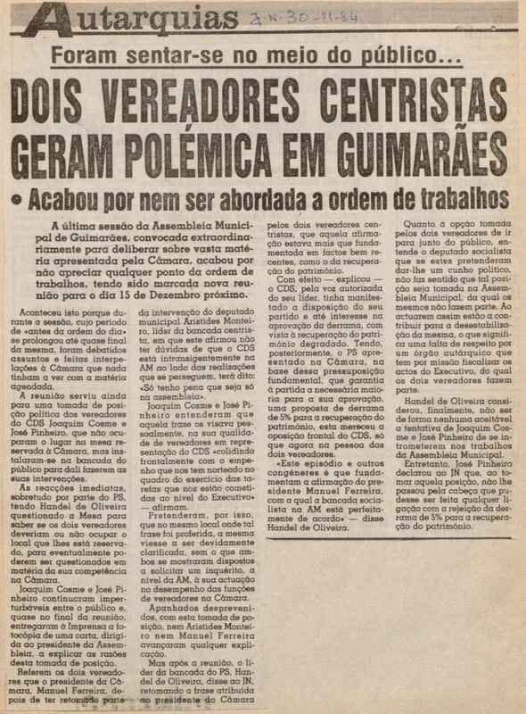 Jornal de Notícias -30/11/1984