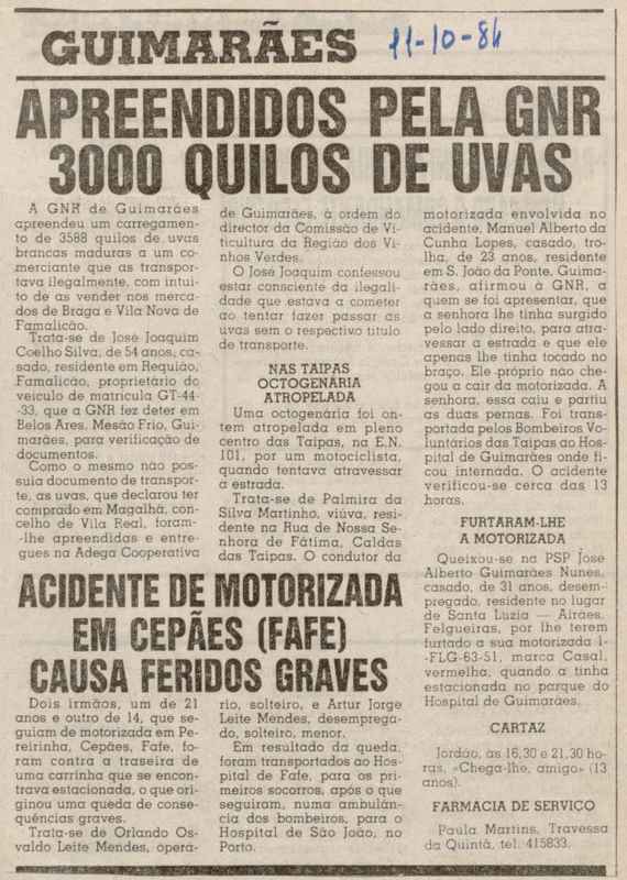 Jornal de Notícias -11/10/1984