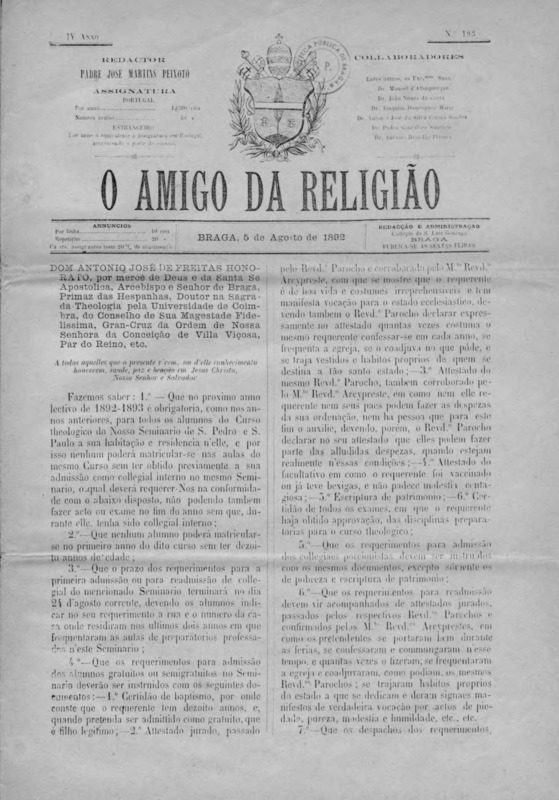 Amigo da Religião (O)