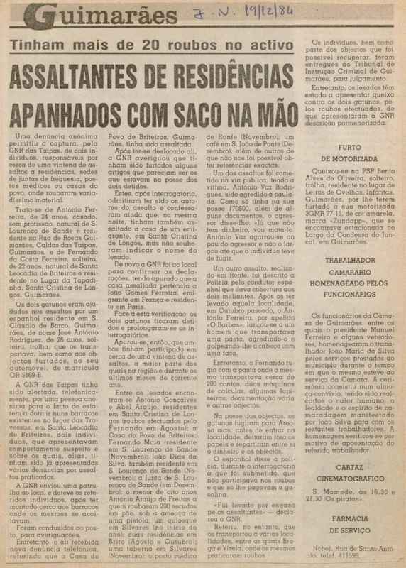 Jornal de Notícias -19/12/1984