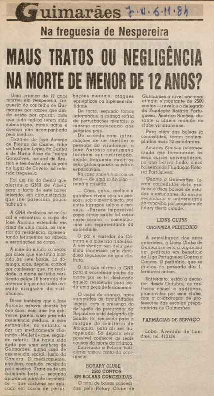 Jornal de Notícias -06/11/1984