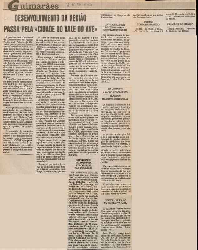 Jornal de Notícias -16/11/1984