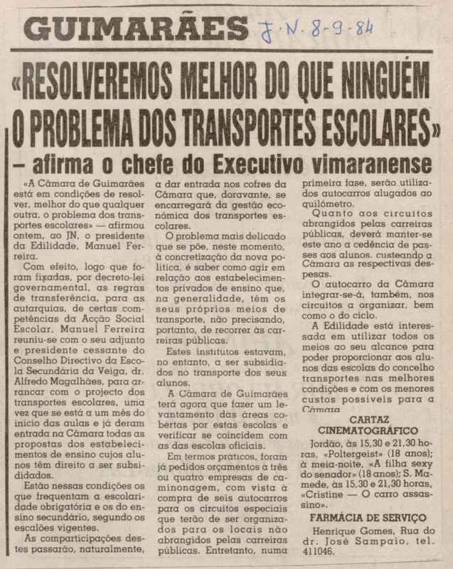 Jornal de Notícias -08/09/1984