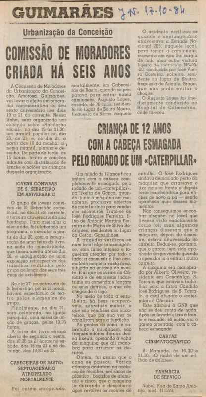 Jornal de Notícias -17/10/1984