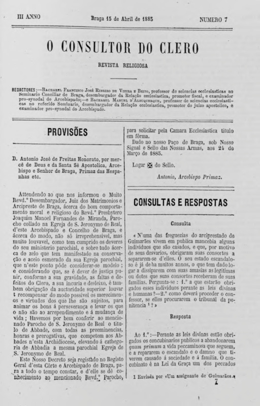Consultor do Clero (O)