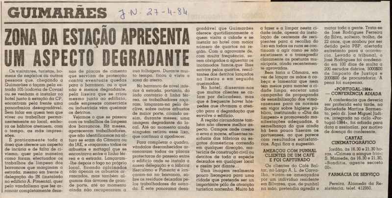 Jornal de Notícias -27/04/1984