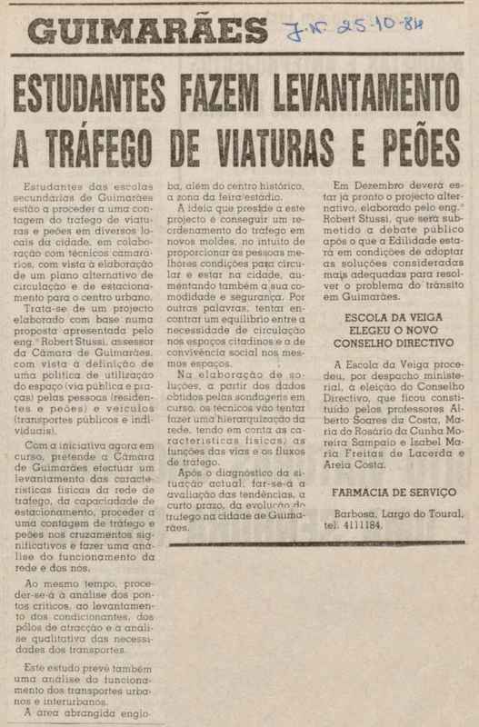 Jornal de Notícias -25/10/1984