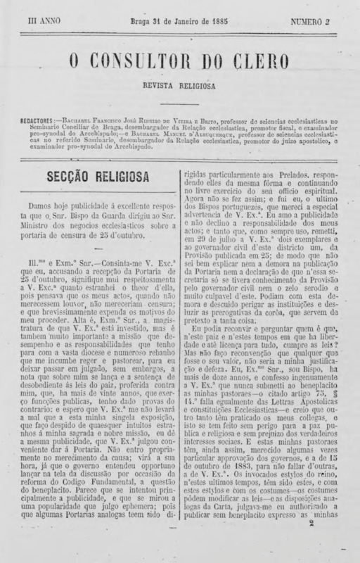 Consultor do Clero (O)