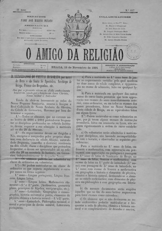 Amigo da Religião (O)