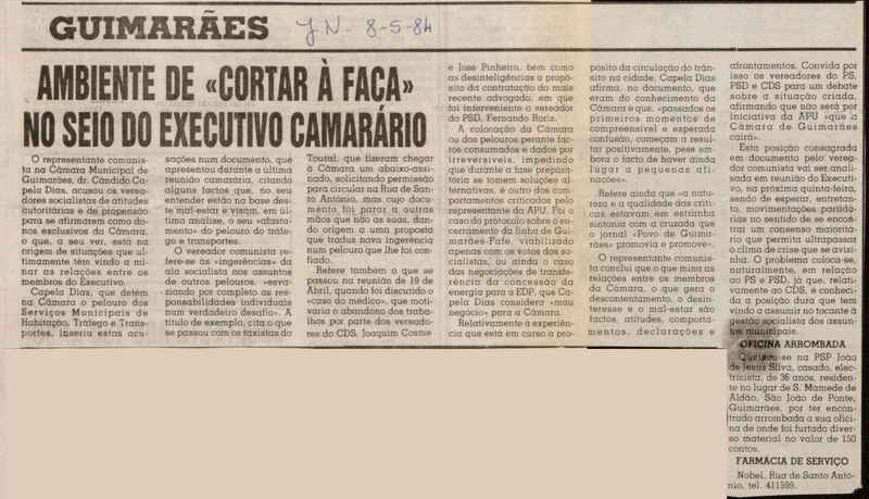 Jornal de Notícias -08/05/1984