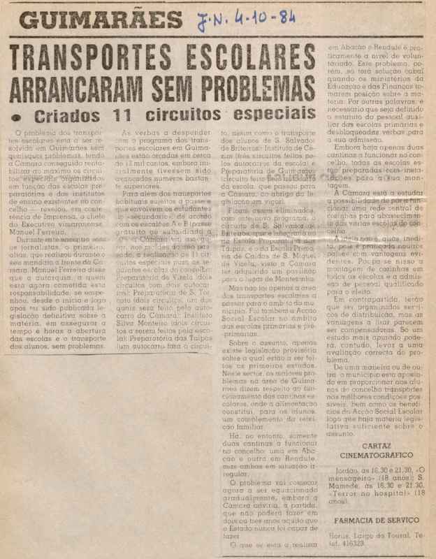 Jornal de Notícias -04/10/1984
