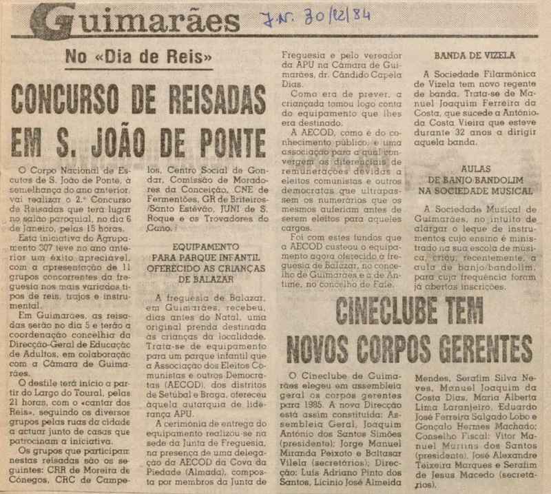Jornal de Notícias -30/12/1984