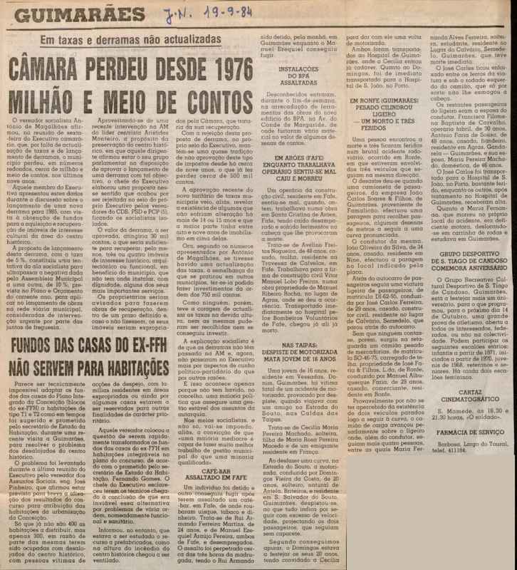 Jornal de Notícias -19/09/1984