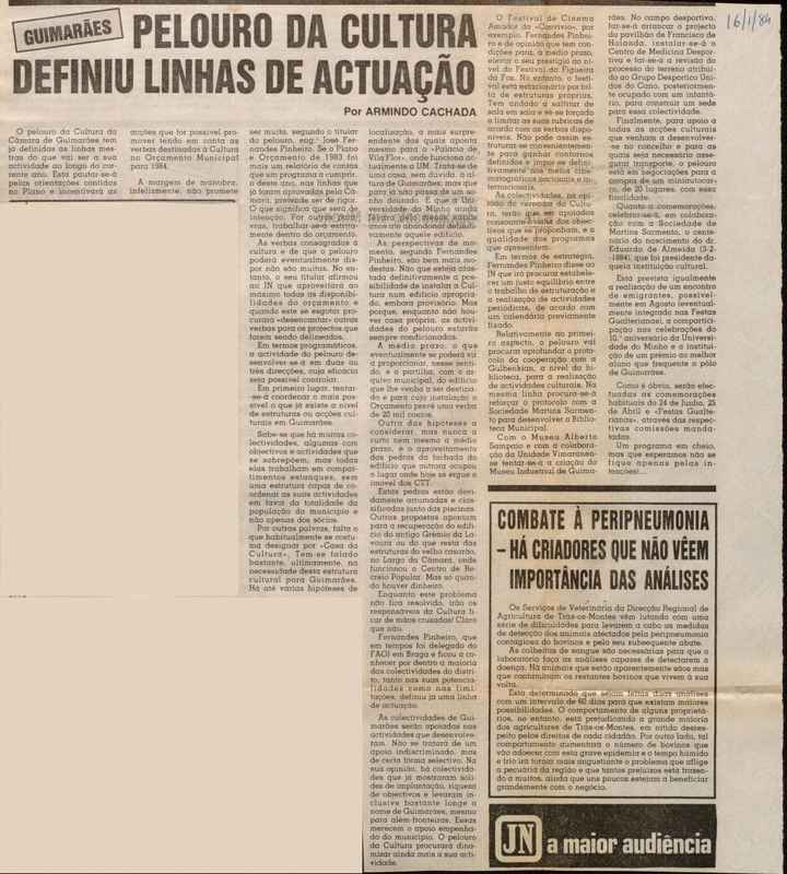 Jornal de Notícias -16/01/1984