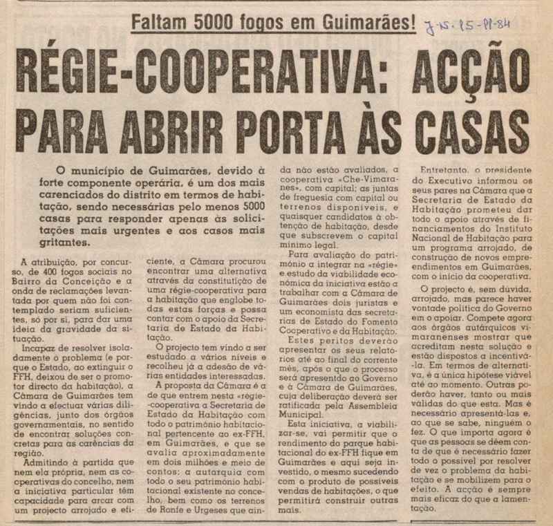 Jornal de Notícias -15/11/1984