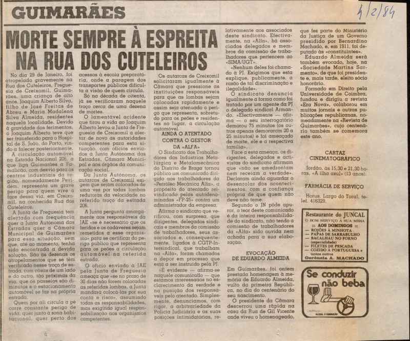 Jornal de Notícias -04/02/1984