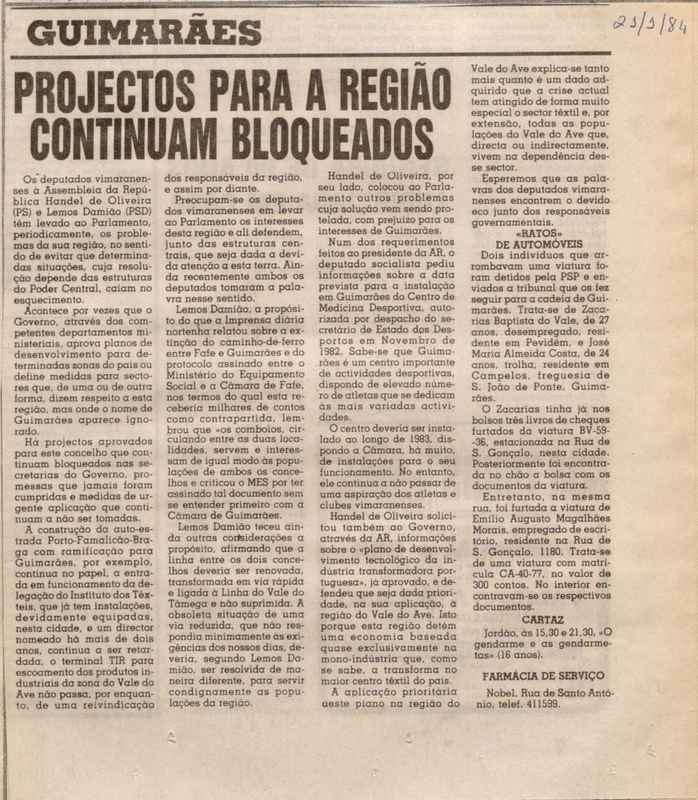 Jornal de Notícias -21/01/1984
