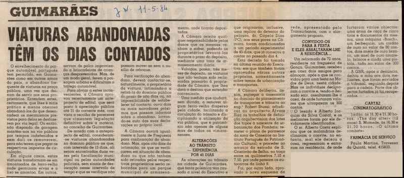 Jornal de Notícias -11/05/1984