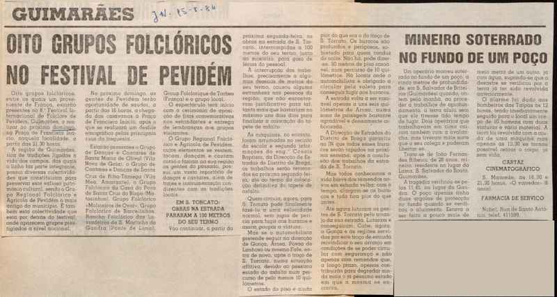 Jornal de Notícias -15/08/1984