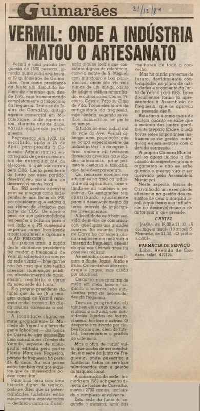 Jornal de Notícias -21/12/1984