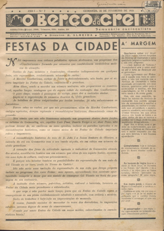 Berço da Grei (O)