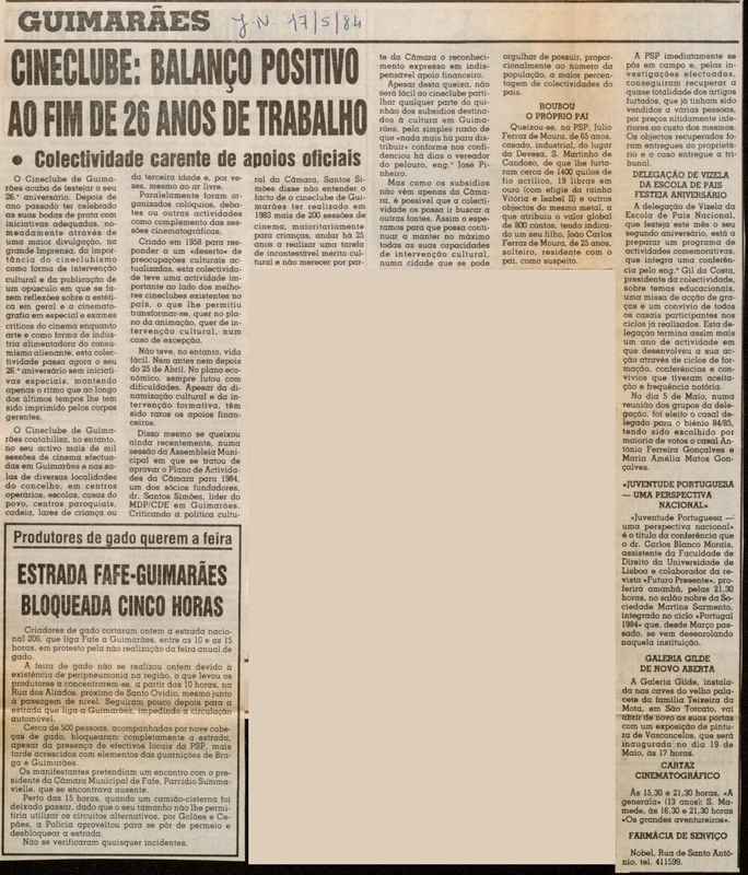 Jornal de Notícias -  17/05/1984