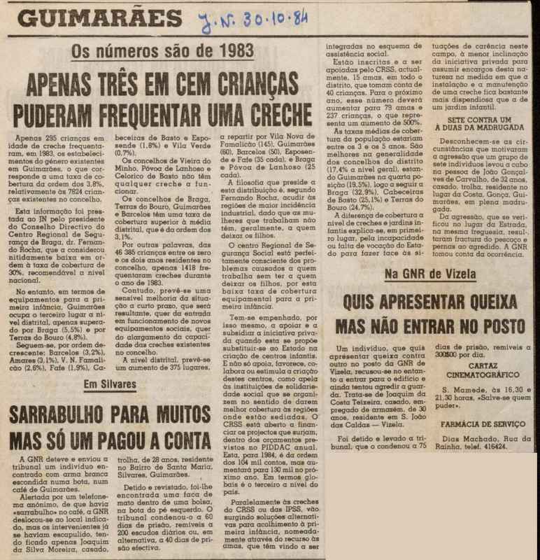 Jornal de Notícias -30/10/1984