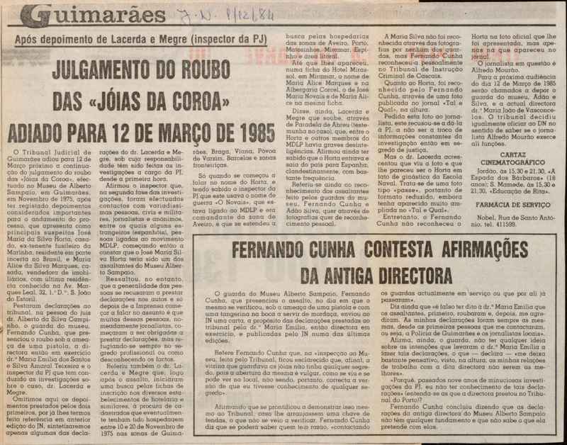 Jornal de Notícias -01/12/1984