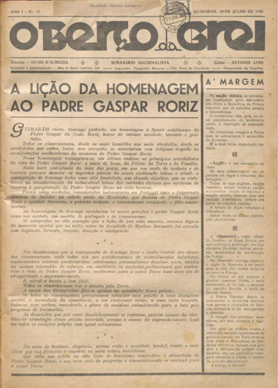 Berço da Grei (O)
