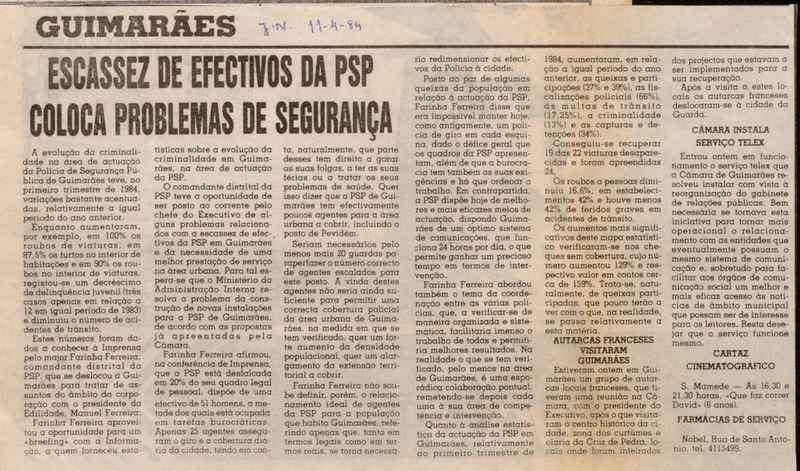 Jornal de Notícias -11/04/1984
