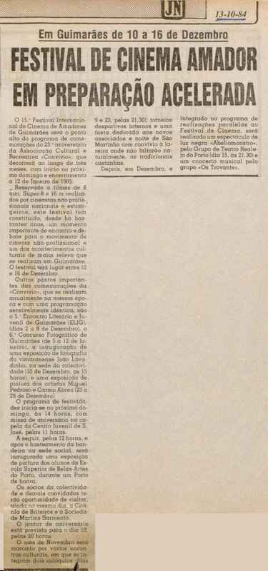 Jornal de Notícias -13/10/1984