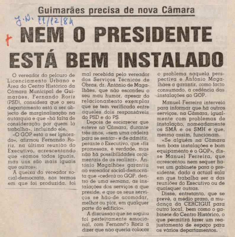 Jornal de Notícias -11/12/1984