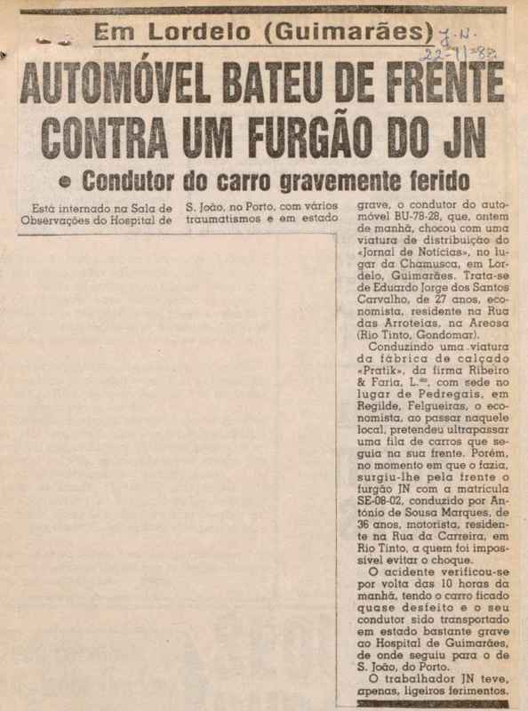 Jornal de Notícias -22/11/1984