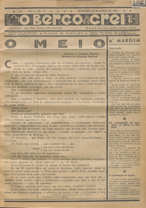 Berço da Grei (O)