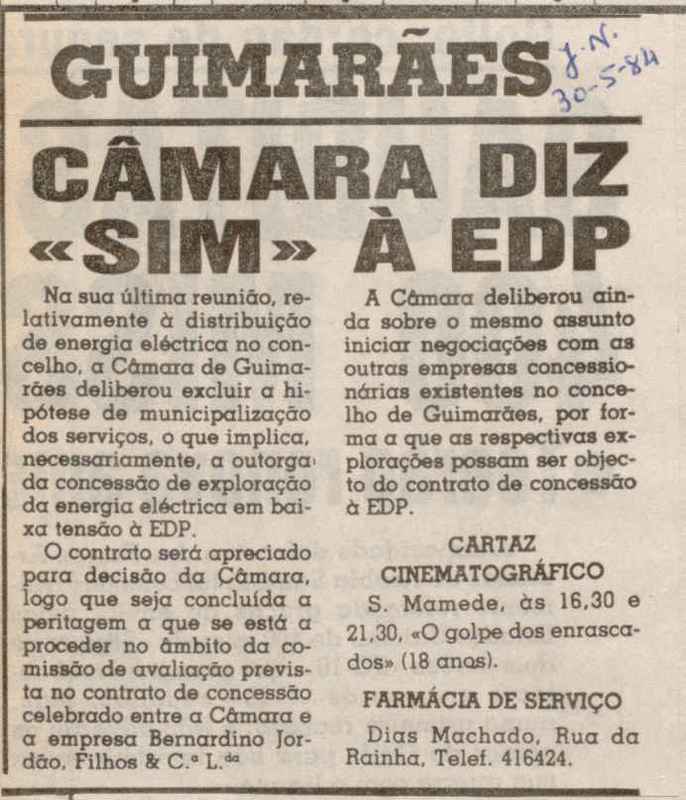 Jornal de Notícias -30/05/1984